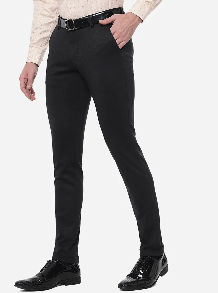 Black Solid Slim Fit Club Wear Trouser | JB Studio
