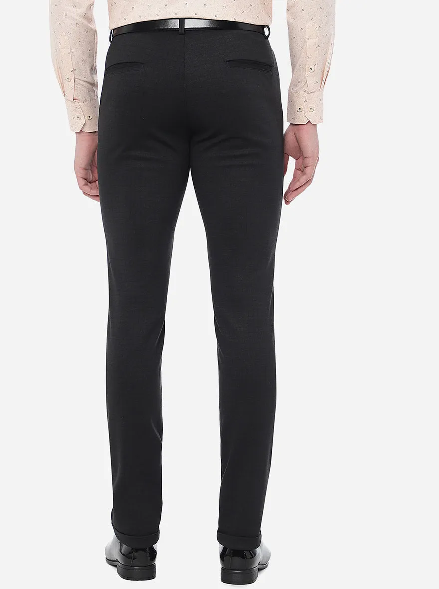 Black Solid Slim Fit Club Wear Trouser | JB Studio