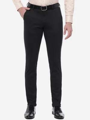 Black Solid Slim Fit Club Wear Trouser | JB Studio