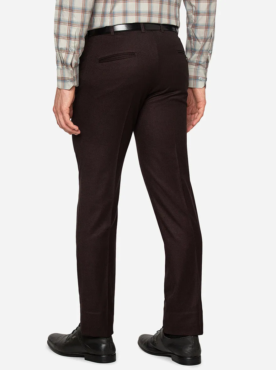 Black Solid Slim Fit Formal Trouser | Metal
