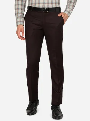 Black Solid Slim Fit Formal Trouser | Metal