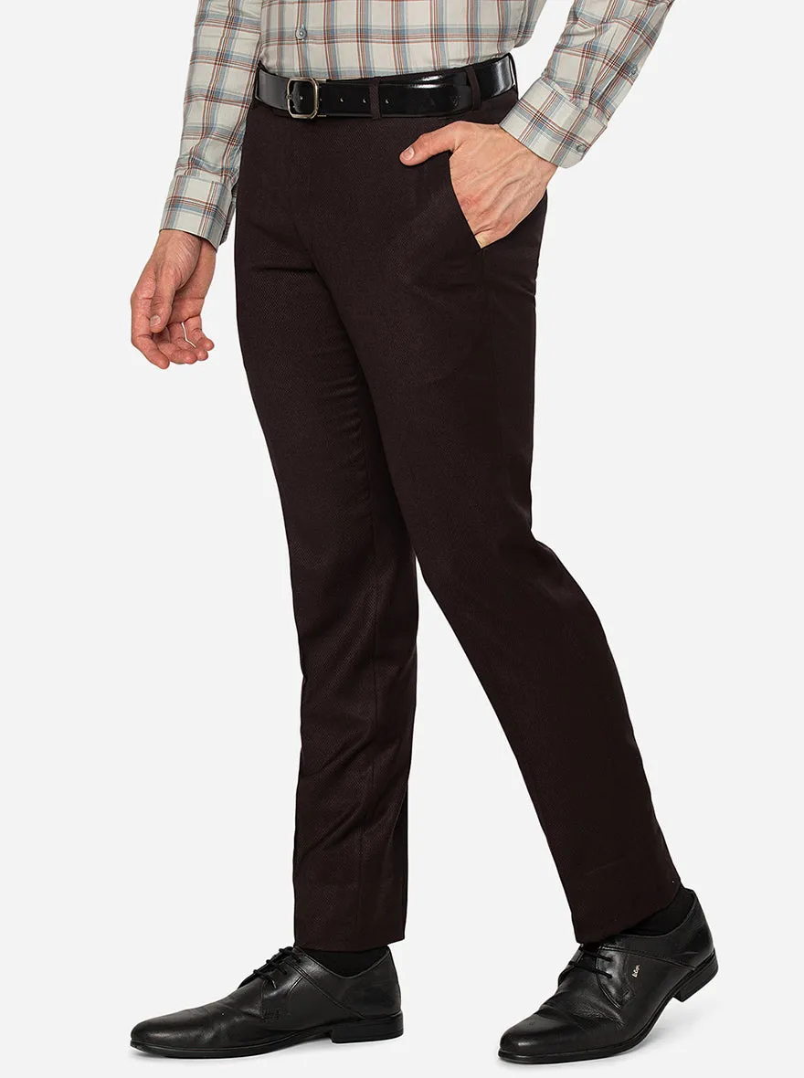 Black Solid Slim Fit Formal Trouser | Metal