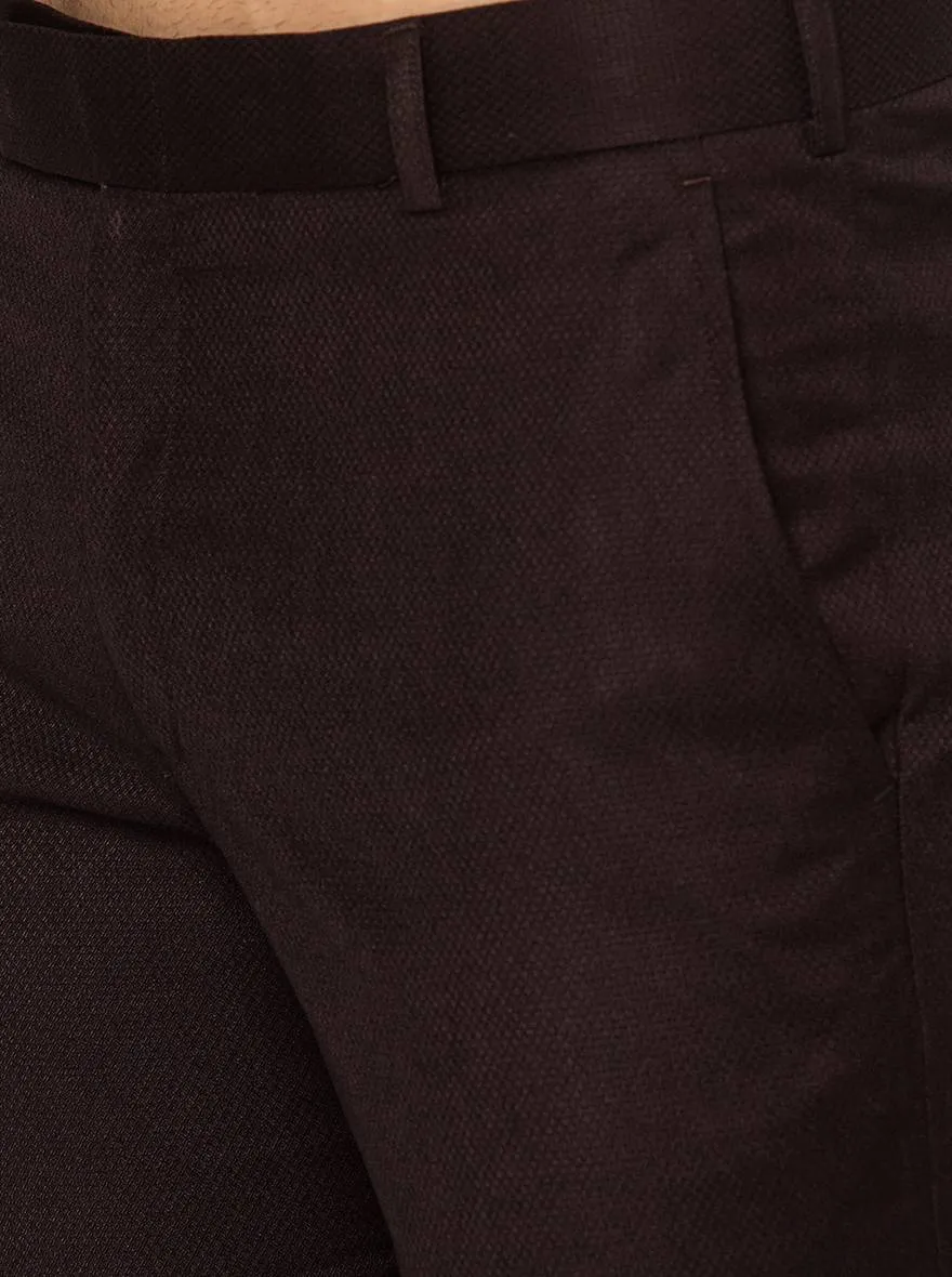 Black Solid Slim Fit Formal Trouser | Metal