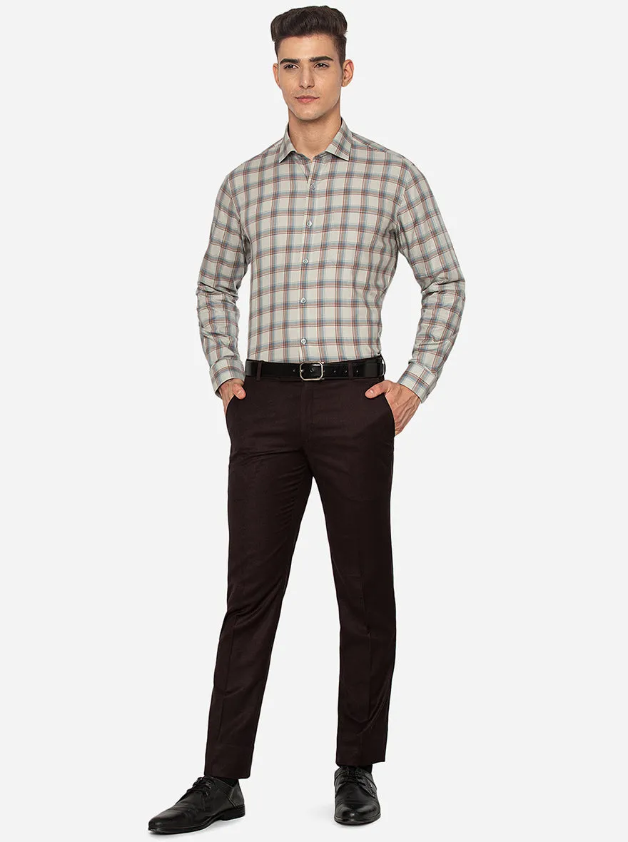 Black Solid Slim Fit Formal Trouser | Metal