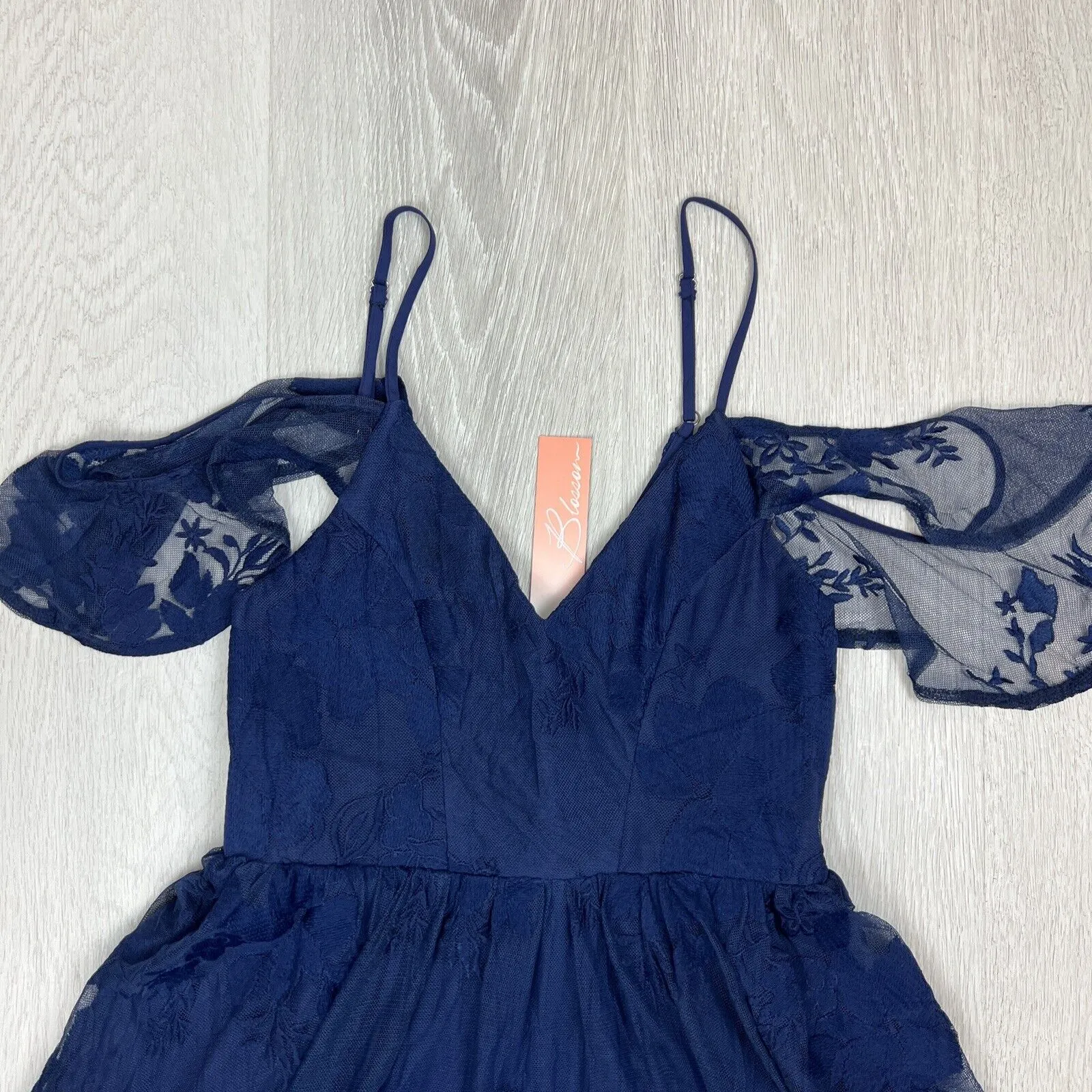 Blossom Womens Navy Blue Lace Dress Size 8 (New)