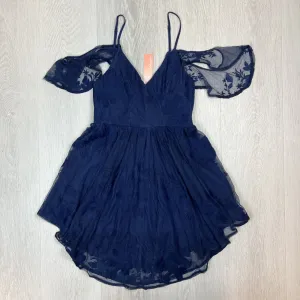 Blossom Womens Navy Blue Lace Dress Size 8 (New)