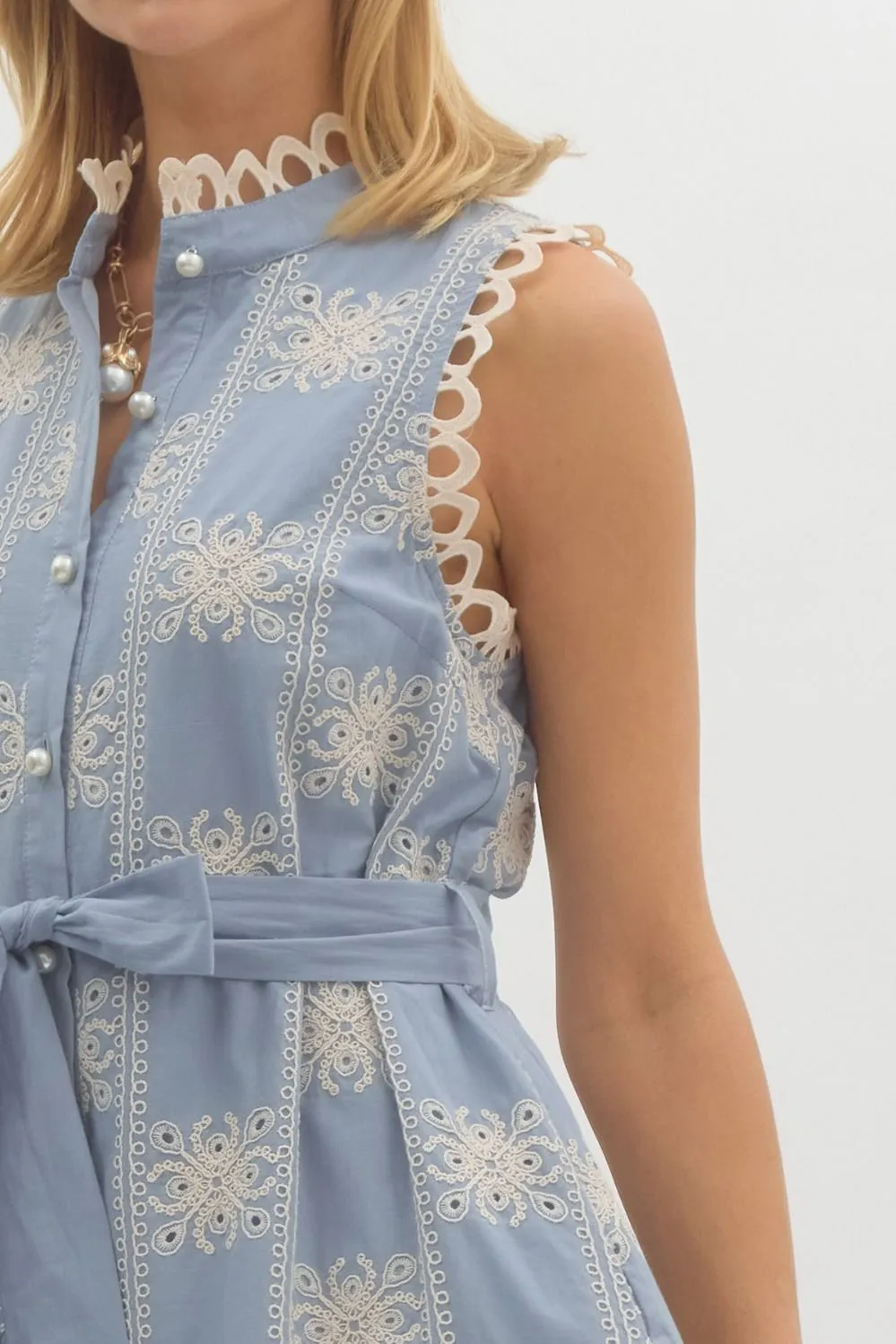 Blue Crochet Dress