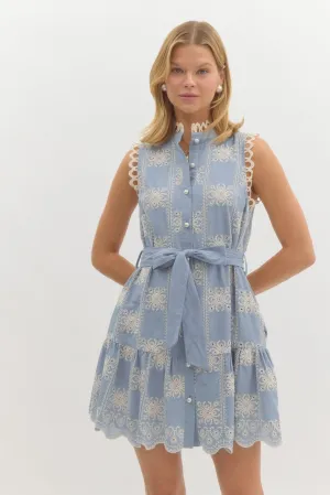 Blue Crochet Dress