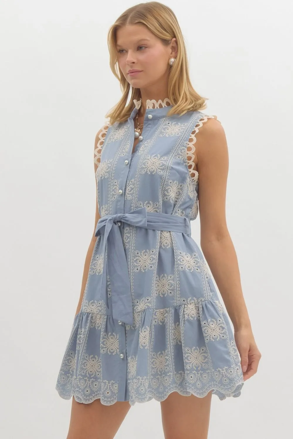 Blue Crochet Dress