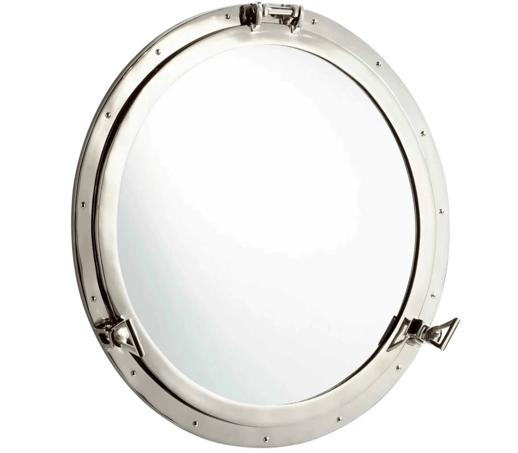 Caraway Polished Nickel Port Hole Mirror