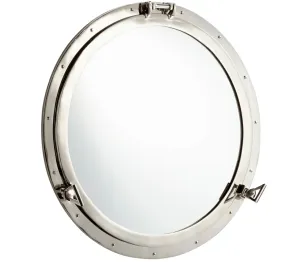 Caraway Polished Nickel Port Hole Mirror