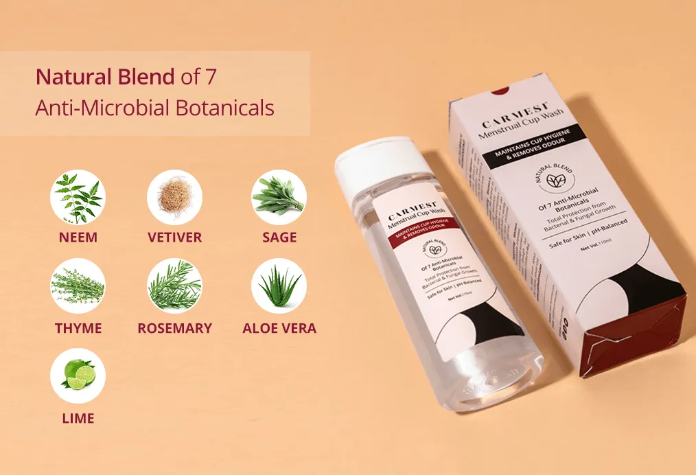 Carmesi Menstrual Cup Wash  | Natural Menstrual Cup Wash with anti-microbial botanicals.