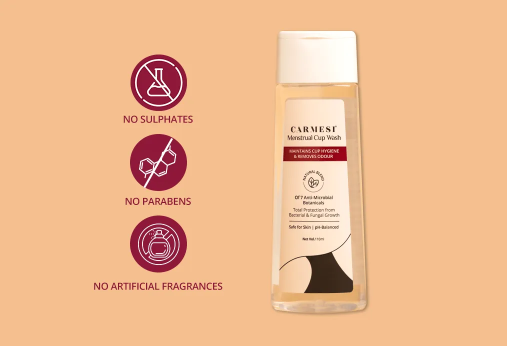 Carmesi Menstrual Cup Wash  | Natural Menstrual Cup Wash with anti-microbial botanicals.