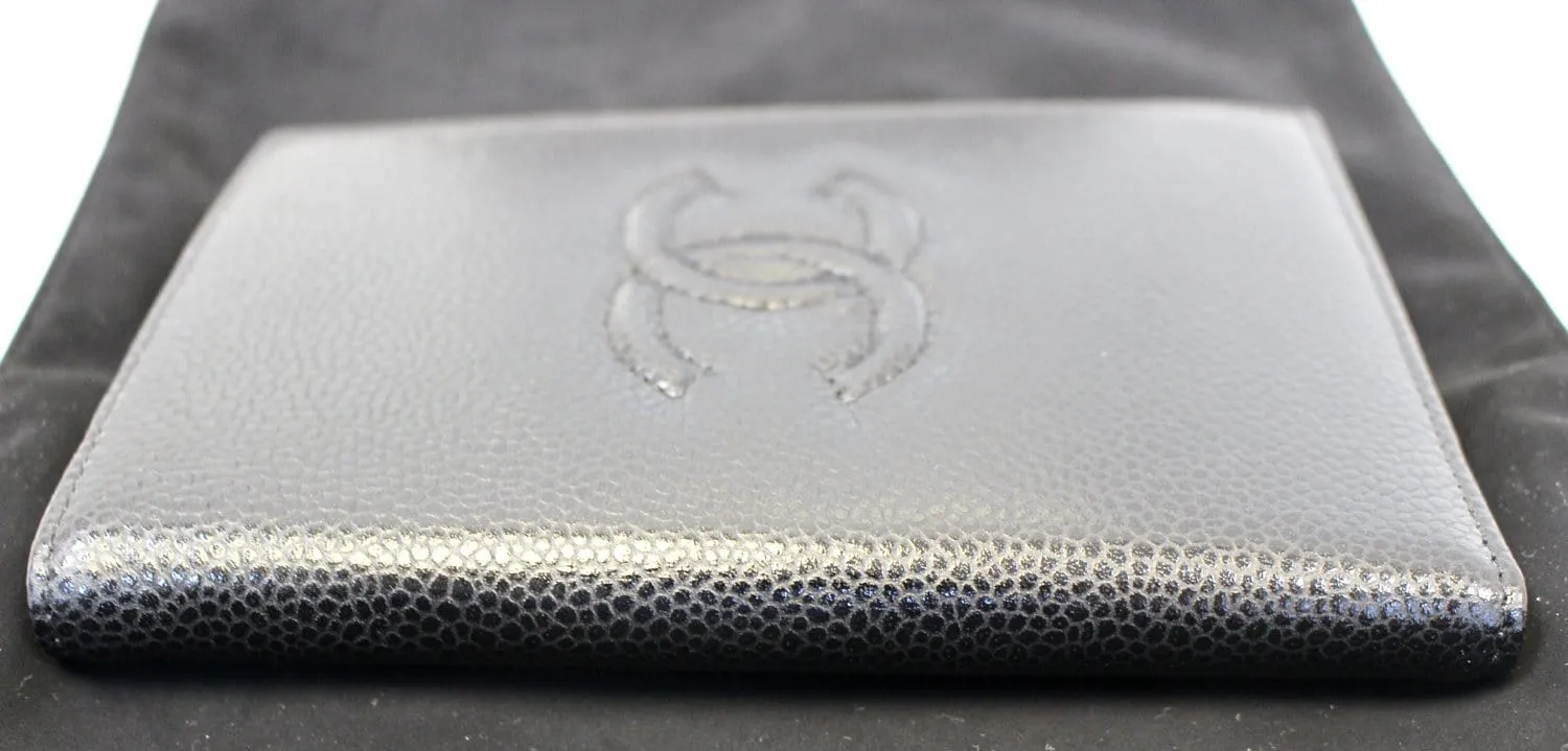 CHANEL Patent Leather Black Passport Wallet