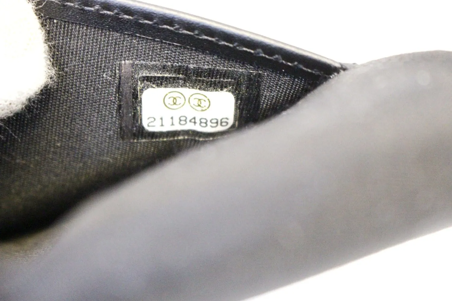 CHANEL Patent Leather Black Passport Wallet