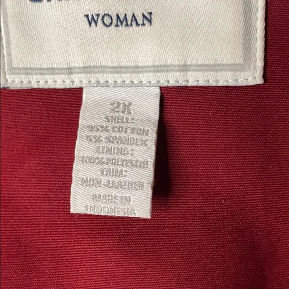 Charter Club trench coat with toggles maroon