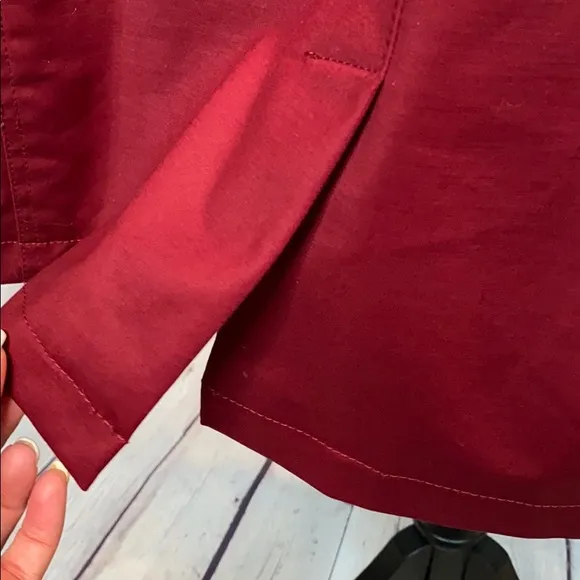 Charter Club trench coat with toggles maroon