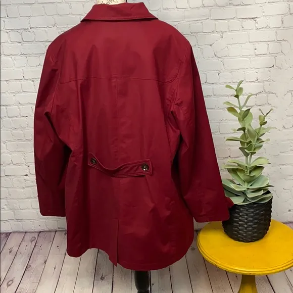 Charter Club trench coat with toggles maroon