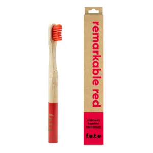 Children's Bamboo Toothbrush Red