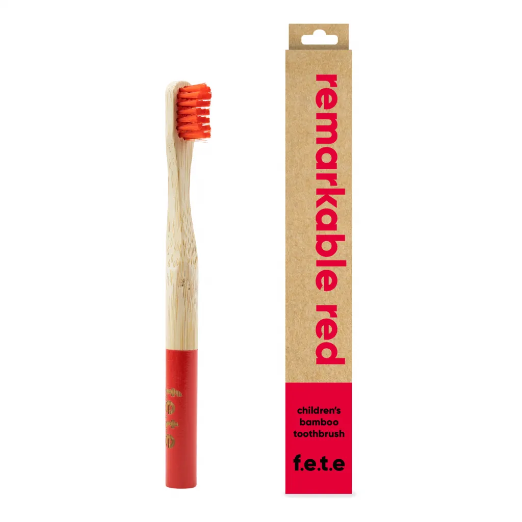 Children's Bamboo Toothbrush Red