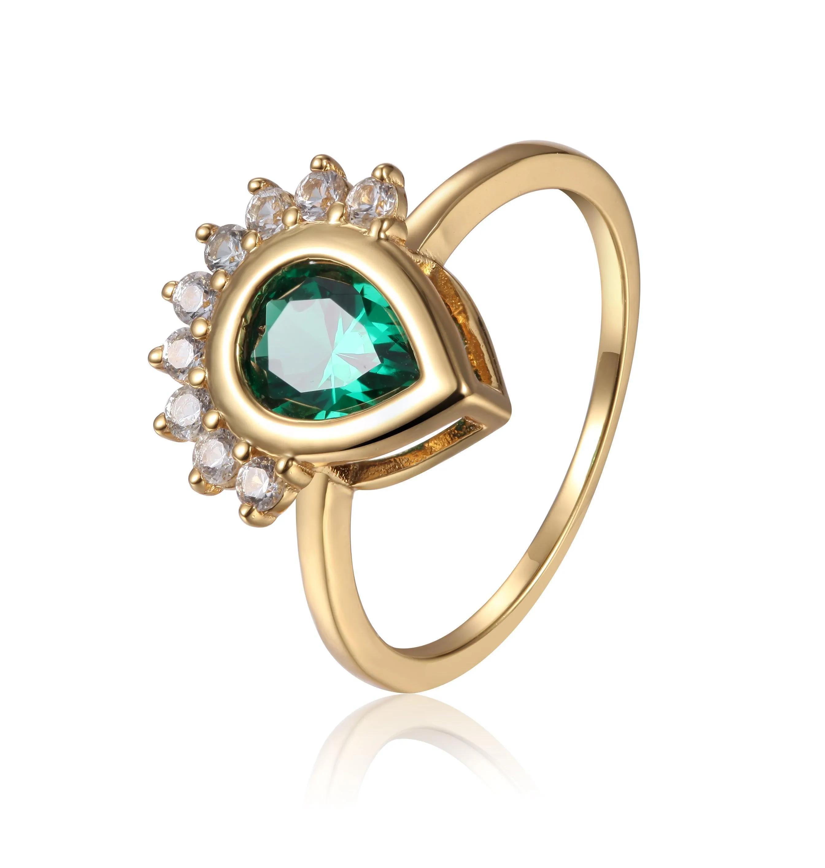 Chrome Diopside Teardrop Ring