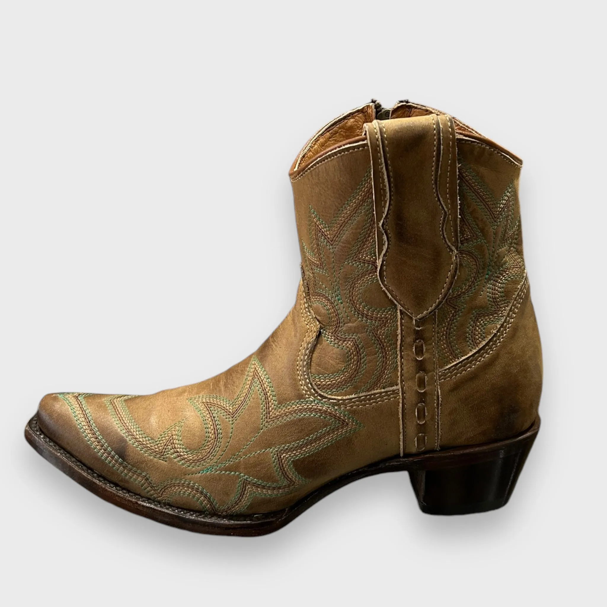 Circle G by Corral Ladies Western Ankle Boots in Tan Orix L5915