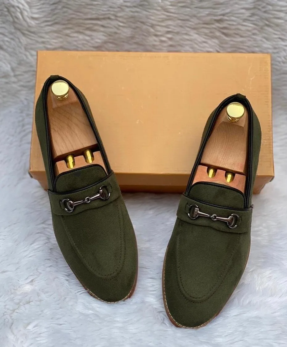 Classic Suede Leather Handmade Wooden Sole Slip On For Men-JonasParamount