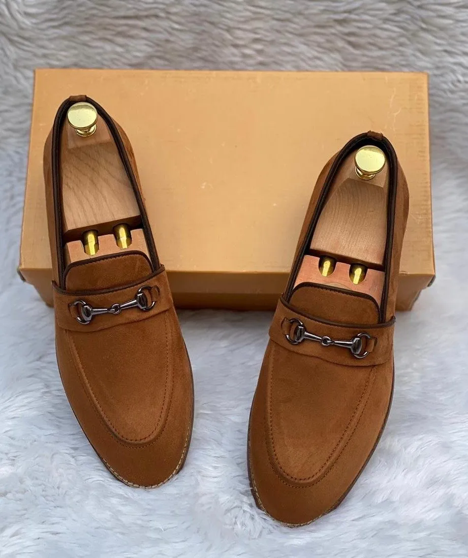 Classic Suede Leather Handmade Wooden Sole Slip On For Men-JonasParamount