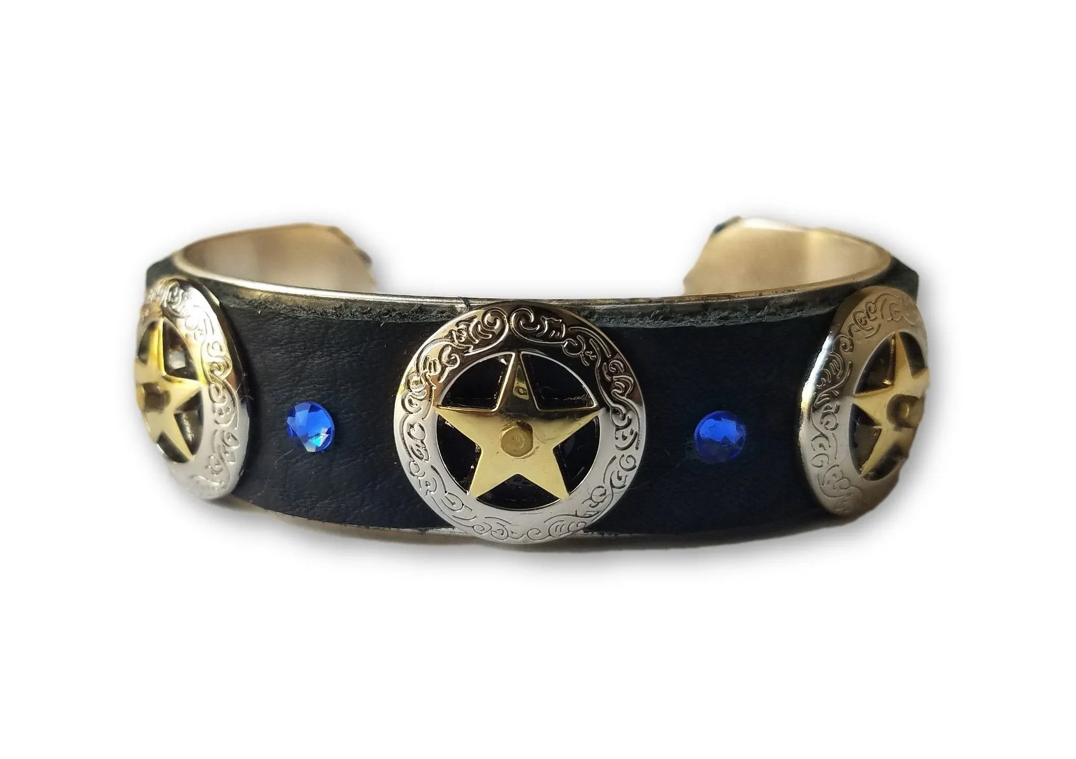 Concho Star (Leather & Silver Plate)