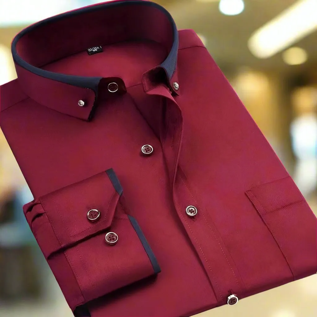 Crimson Accent Dress Shirt