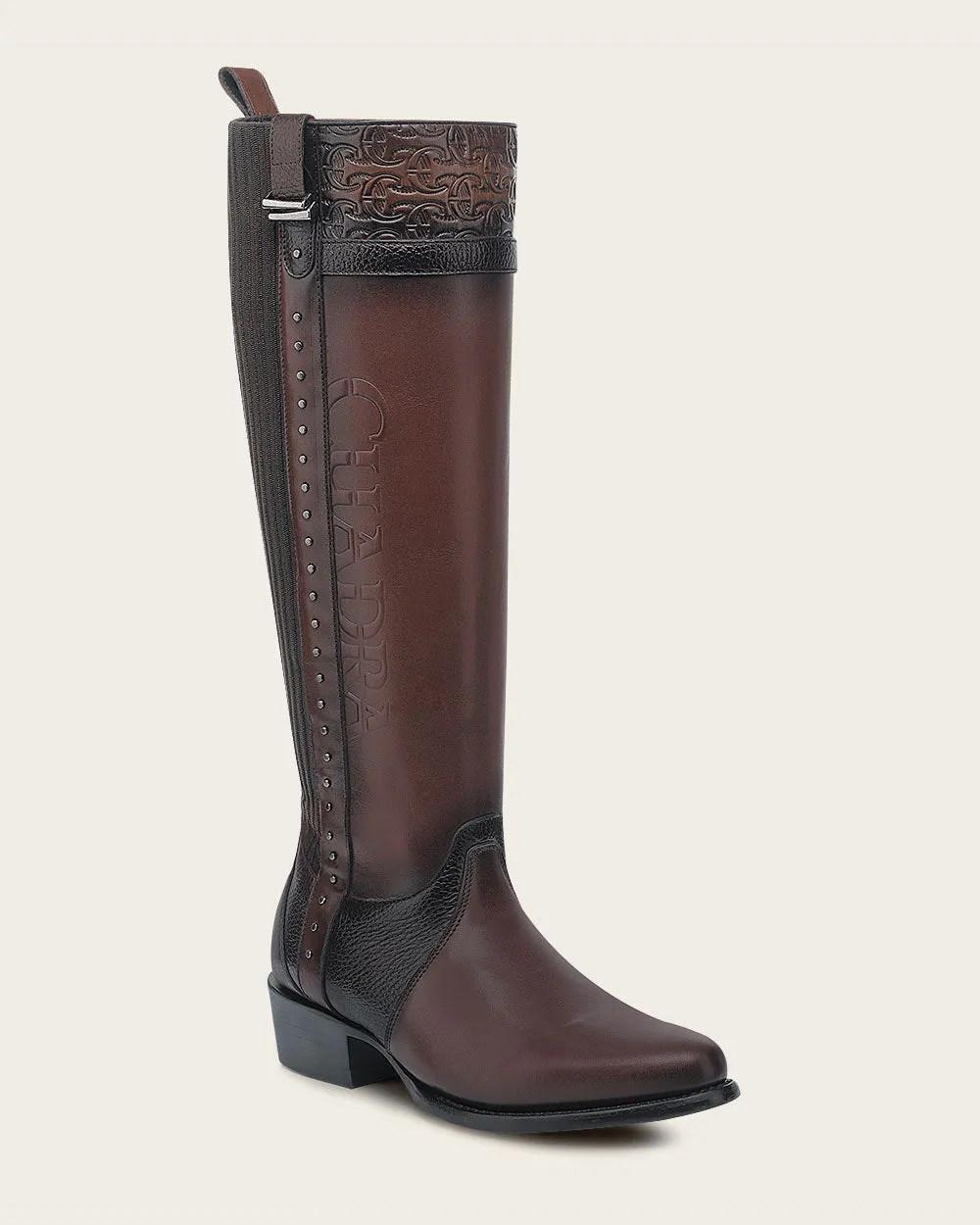 Cuadra Women’s Chocolate Moka Laser & Woven & Zipper Round Toe