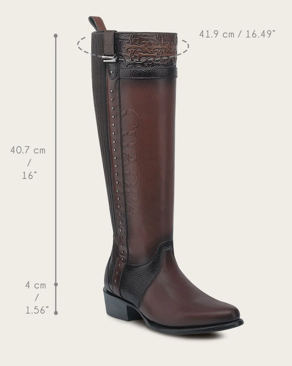 Cuadra Women’s Chocolate Moka Laser & Woven & Zipper Round Toe