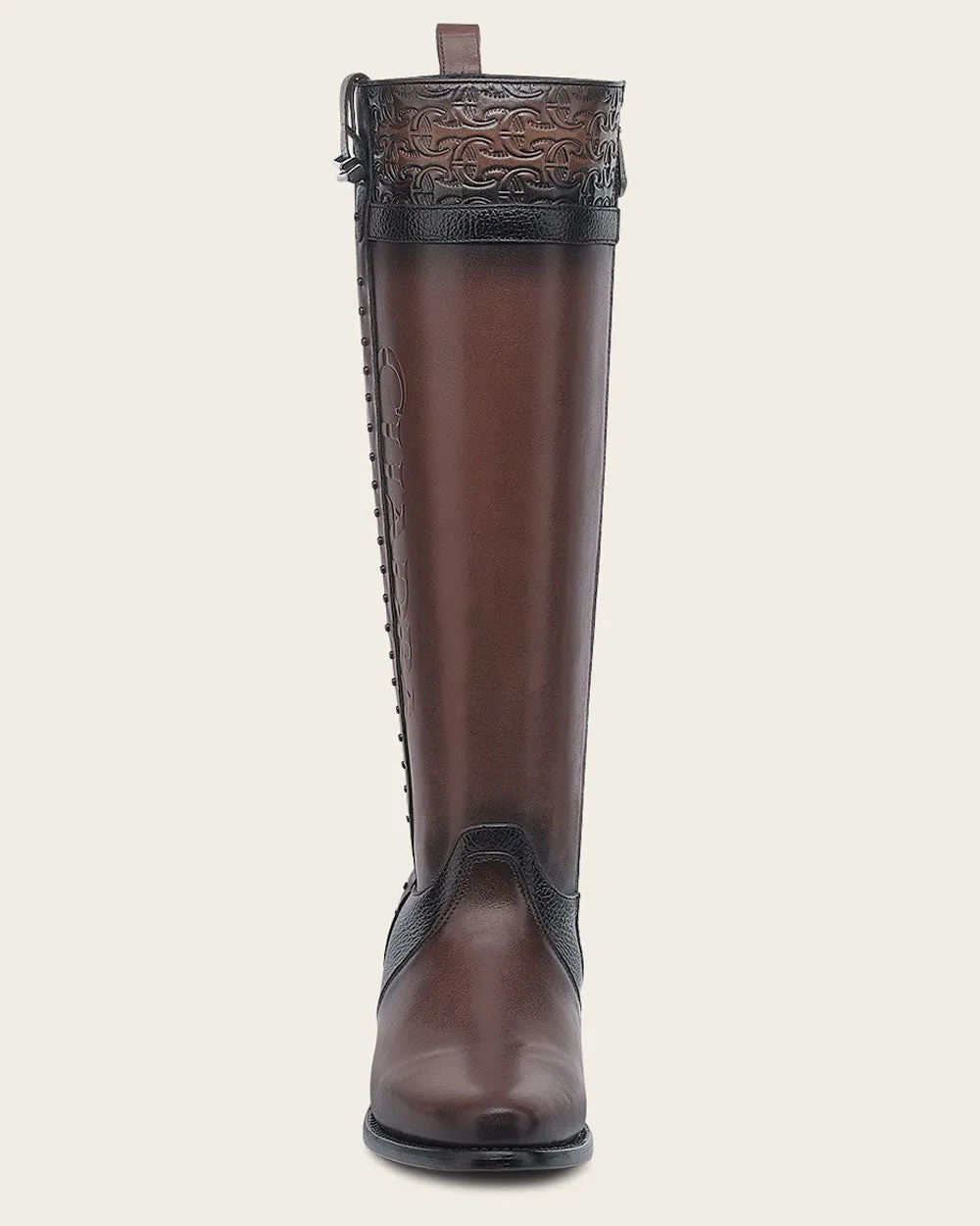 Cuadra Women’s Chocolate Moka Laser & Woven & Zipper Round Toe