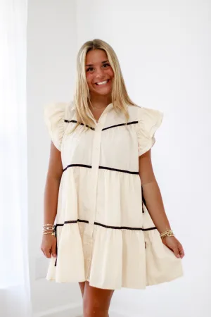 Cusp of Fall Ecru Dress