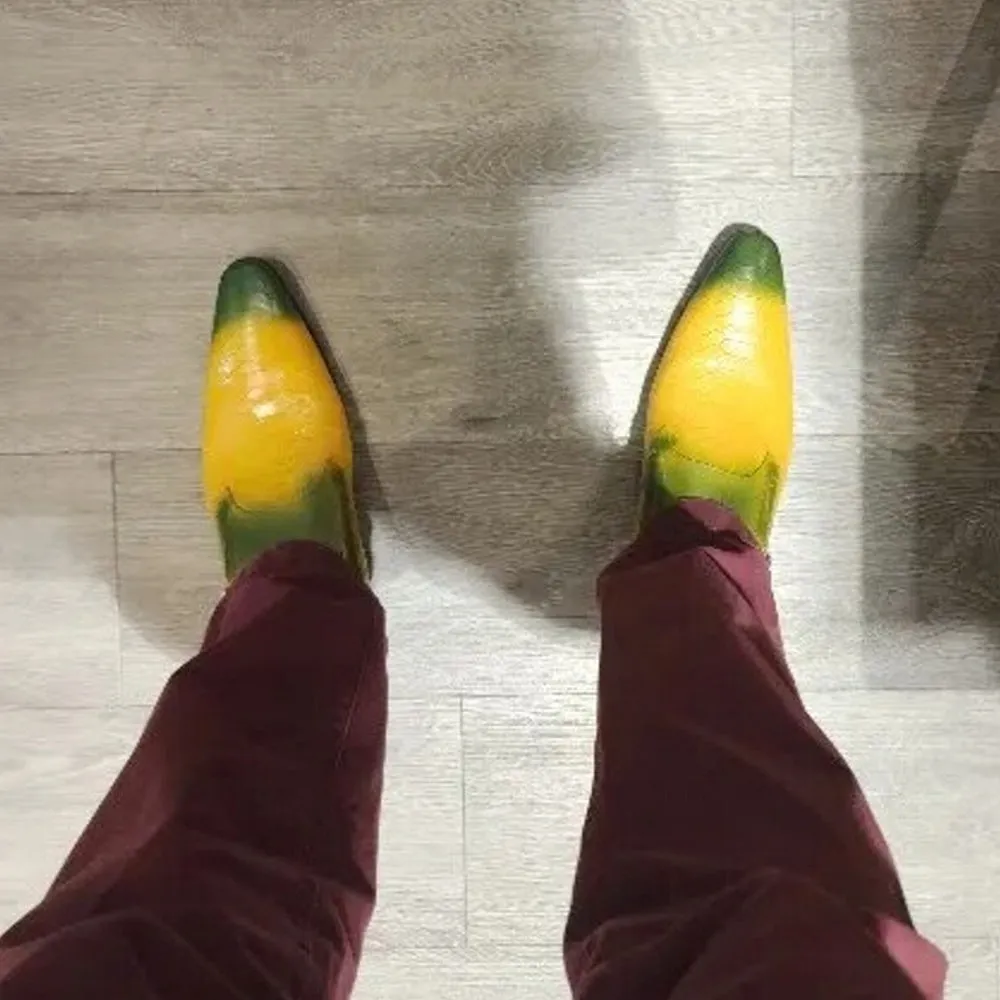 Dazzling Men Yellow Party Shoes