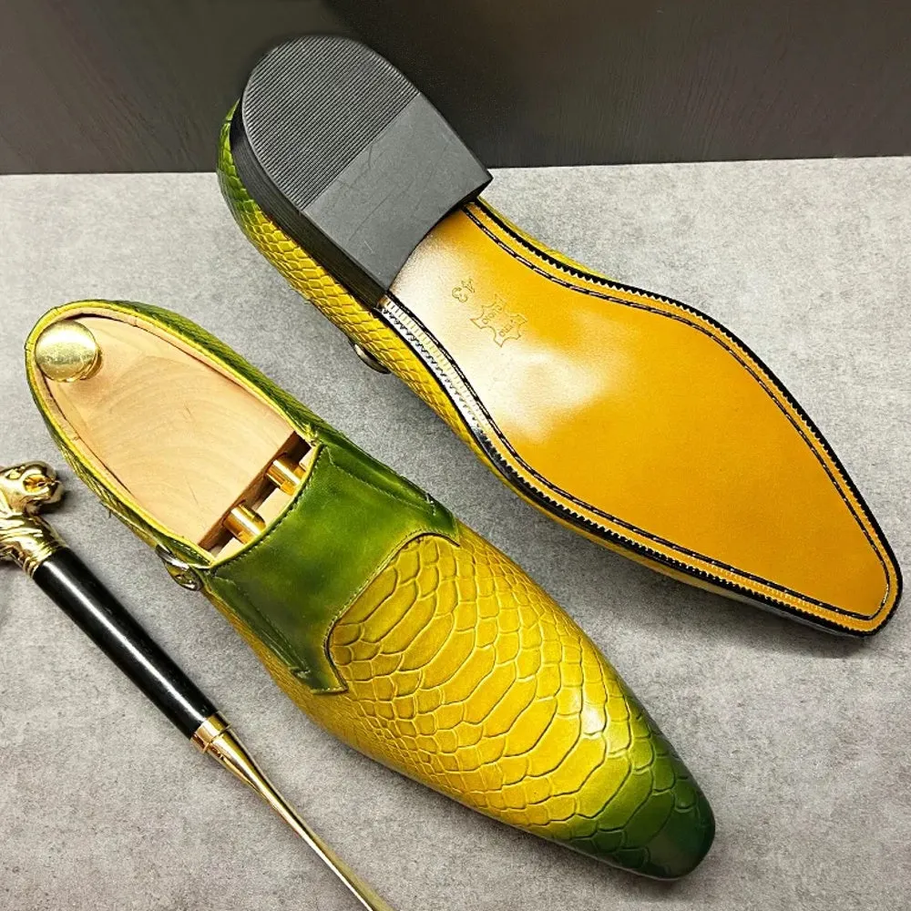 Dazzling Men Yellow Party Shoes