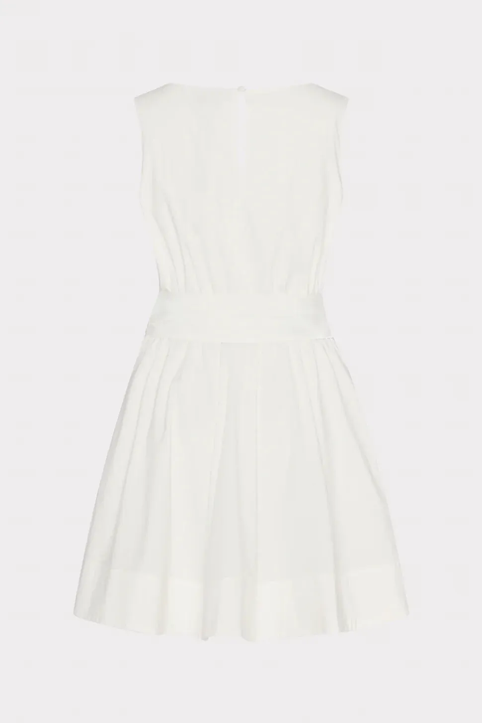 DRAPED POPLIN SLEEVELESS MINI DRESS
