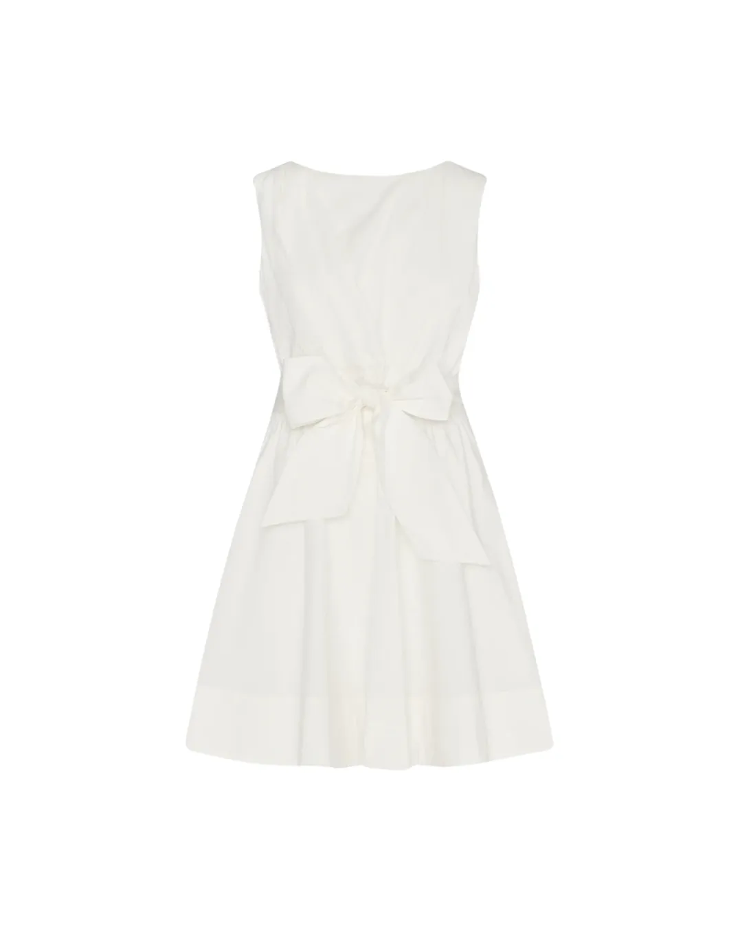 DRAPED POPLIN SLEEVELESS MINI DRESS
