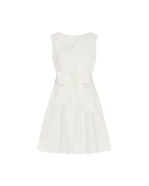 DRAPED POPLIN SLEEVELESS MINI DRESS