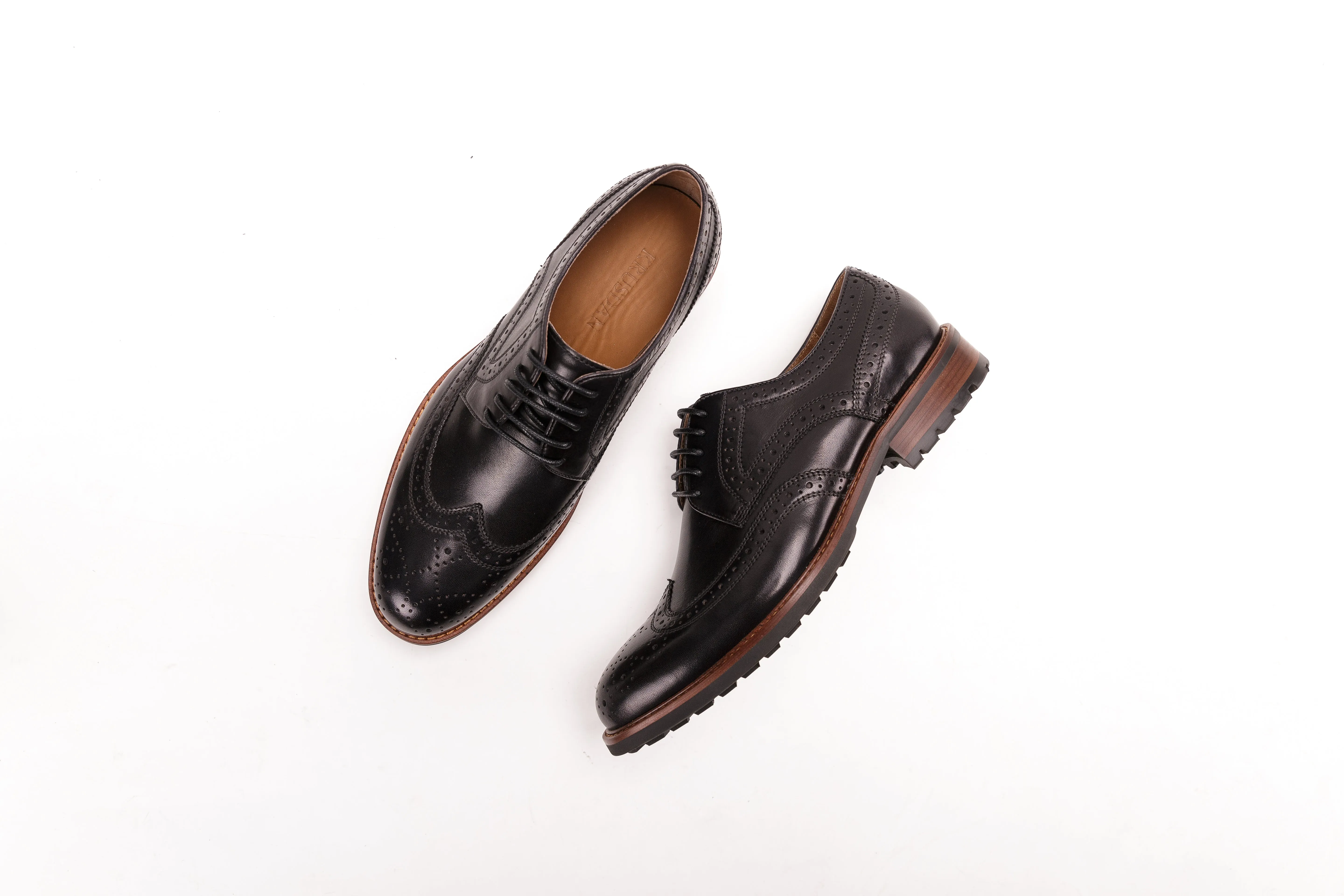 England Brock carved vintage leather shoes