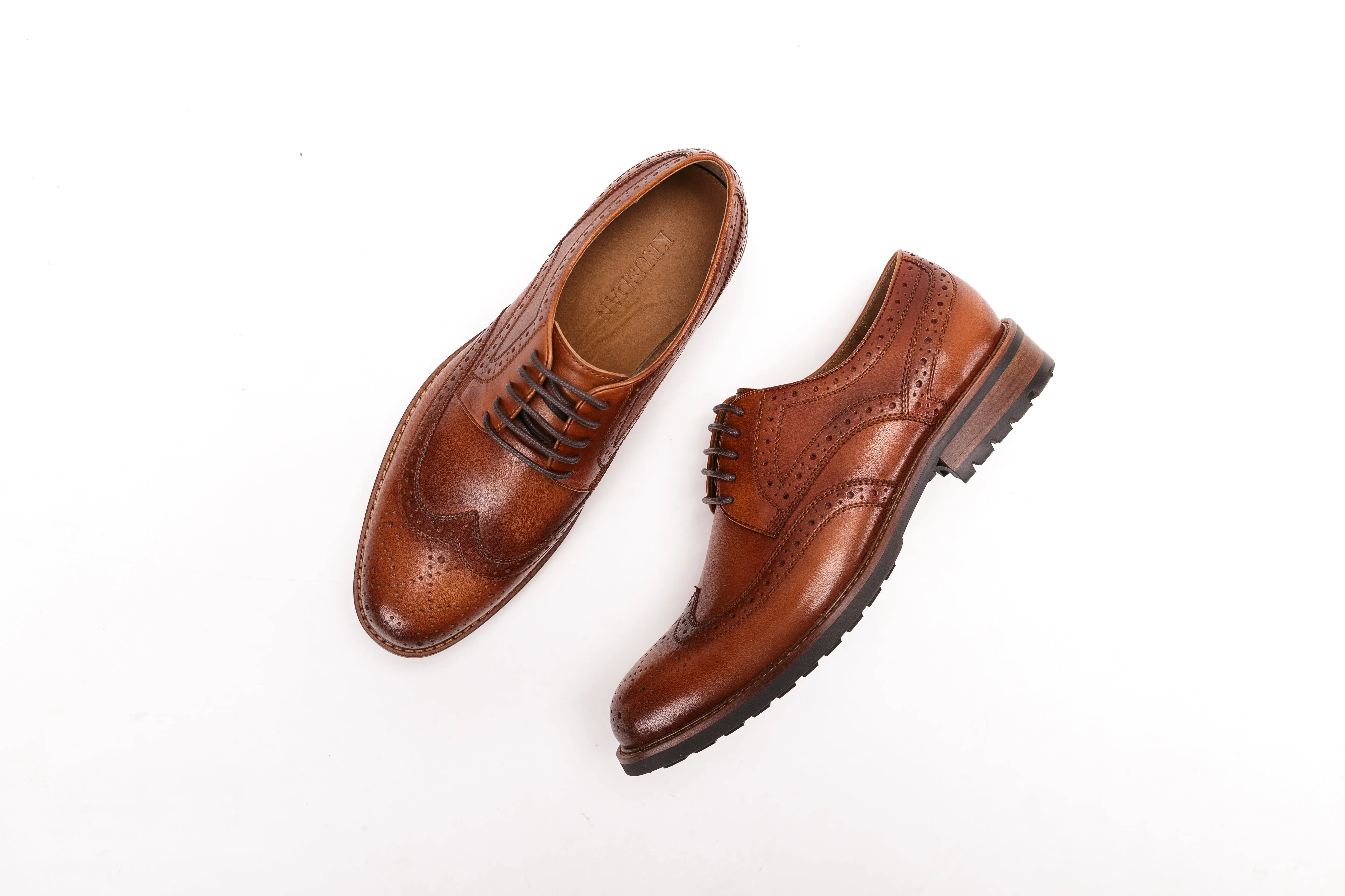 England Brock carved vintage leather shoes