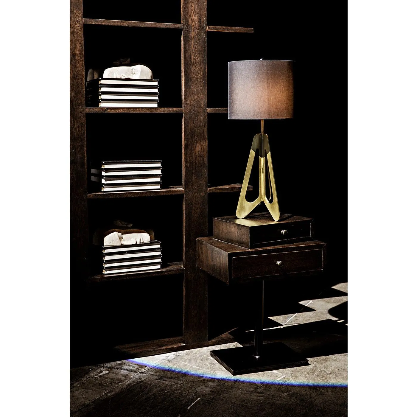 Enola Side Table, Ebony Walnut with Steel Base