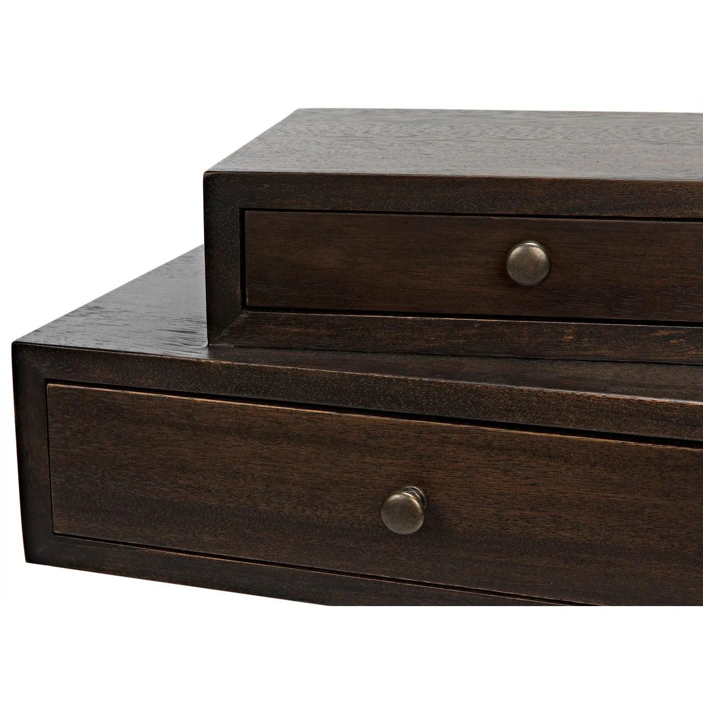 Enola Side Table, Ebony Walnut with Steel Base