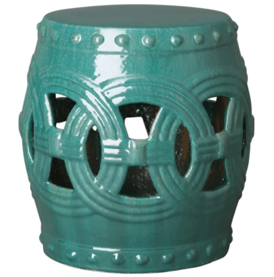 Eternal Rings Garden Stool - Teal