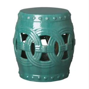 Eternal Rings Garden Stool - Teal
