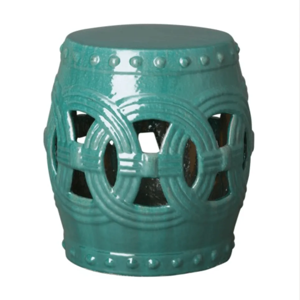 Eternal Rings Garden Stool - Teal