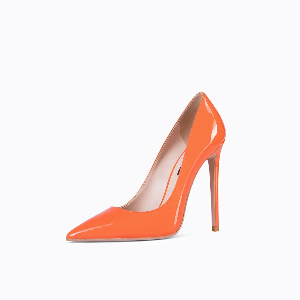 Fashion women patent leather pointed toe  women stiletto all-match super high heels