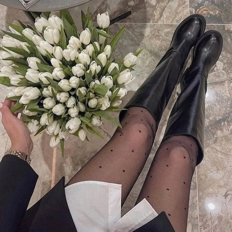FEDONAS INS Women Knee High Boots Full Cow Leather Warm Boots Thick High Heels Motorcycle Boots Punk Shoes Woman High Boots