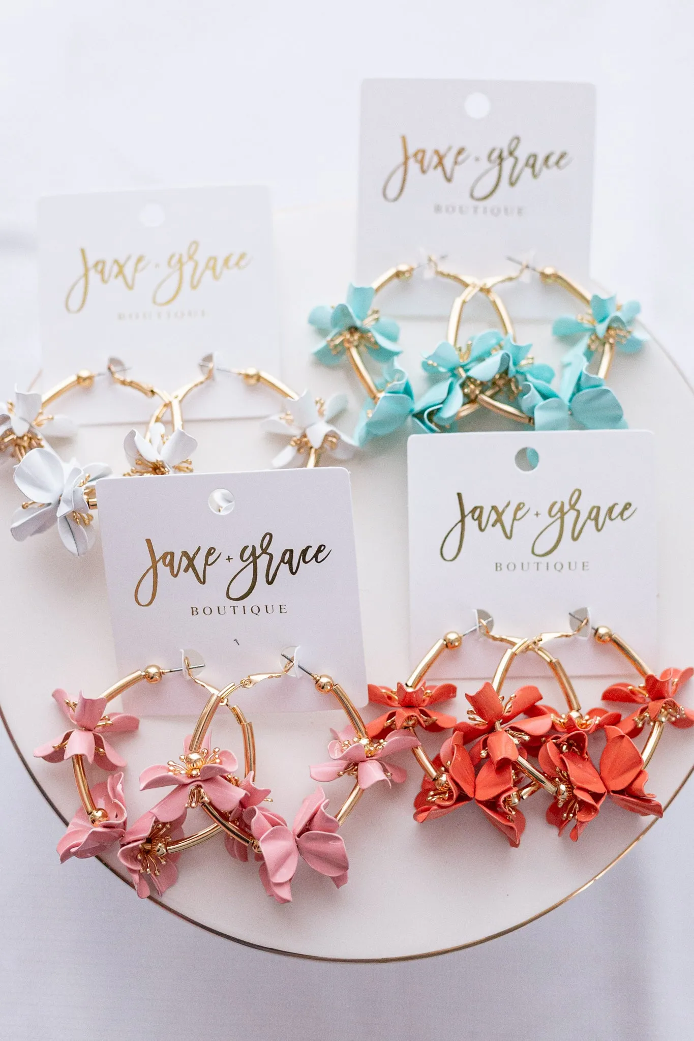 Flower Accent Hoops, VARIOUS