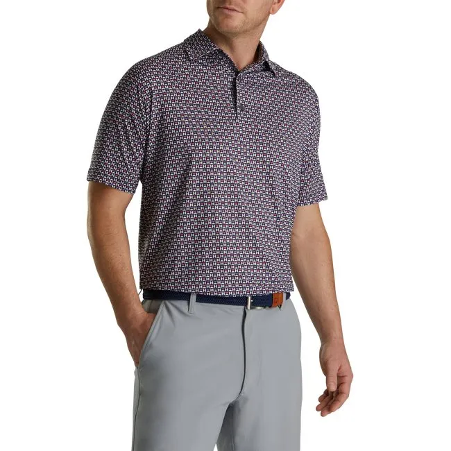 FootJoy Men's Lisle Half Moon Geo Self Collar
